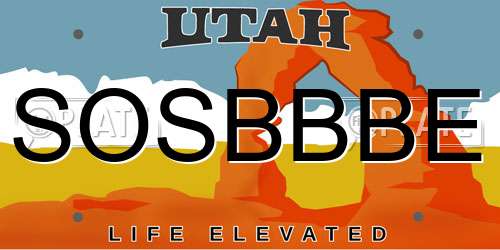 SOSBBBE Utah License Plate