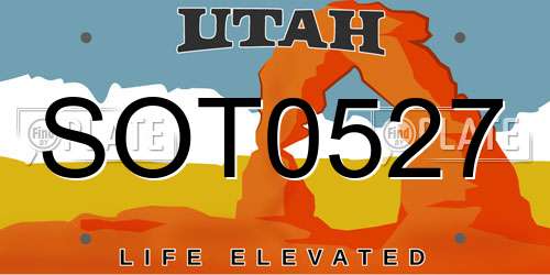 SOT0527 Utah License Plate