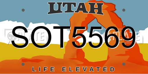 SOT5569 Utah License Plate