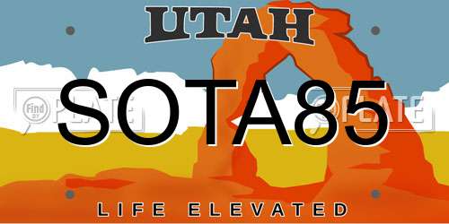 SOTA85 Utah License Plate