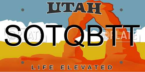 SOTQBTT Utah License Plate