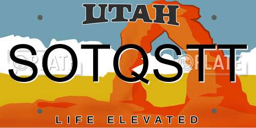 SOTQSTT Utah License Plate