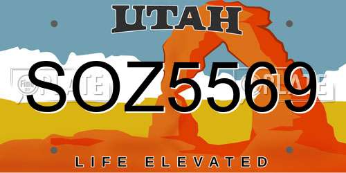 SOZ5569 Utah License Plate