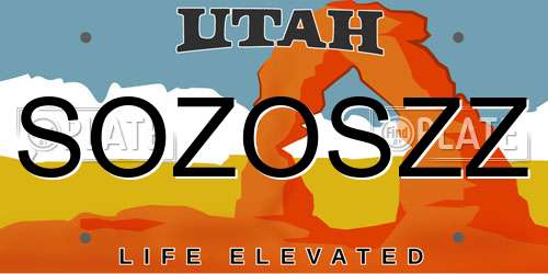 SOZOSZZ Utah License Plate