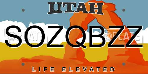 SOZQBZZ Utah License Plate
