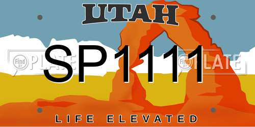 SP1111 Utah License Plate