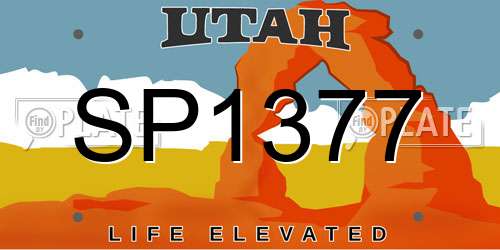 SP1377 Utah License Plate