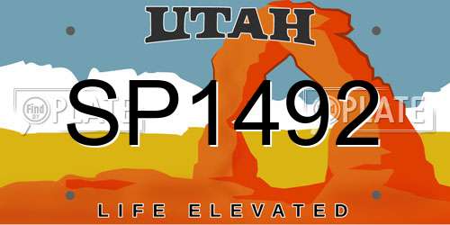 SP1492 Utah License Plate