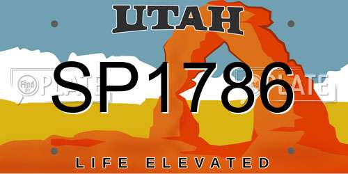 SP1786 Utah License Plate