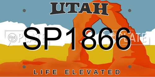 SP1866 Utah License Plate