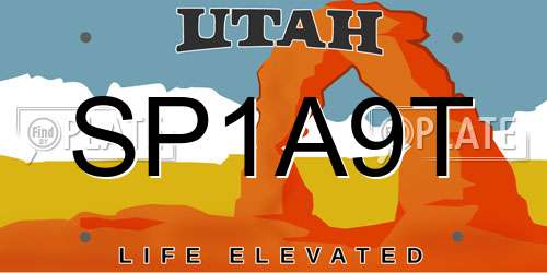 SP1A9T Utah License Plate