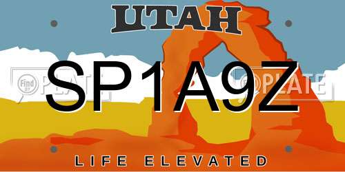 SP1A9Z Utah License Plate