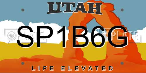 SP1B6G Utah License Plate