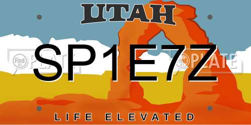 SP1E7Z Utah License Plate