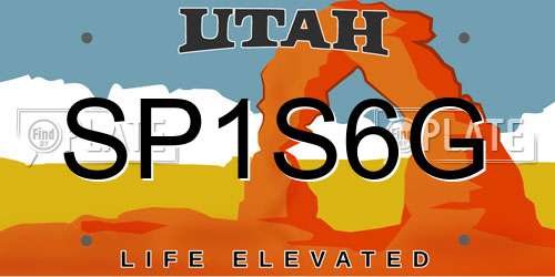 SP1S6G Utah License Plate