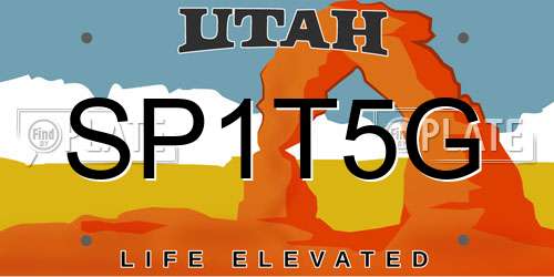SP1T5G Utah License Plate