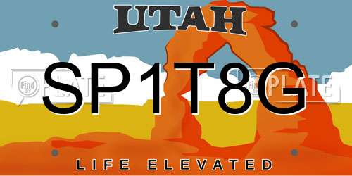SP1T8G Utah License Plate