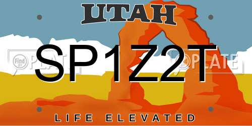 SP1Z2T Utah License Plate