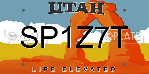 SP1Z7T Utah License Plate