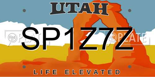 SP1Z7Z Utah License Plate