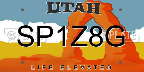 SP1Z8G Utah License Plate