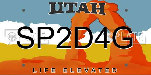 SP2D4G Utah License Plate
