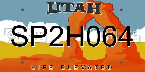 SP2H064 Utah License Plate
