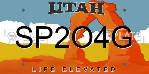 SP2O4G Utah License Plate