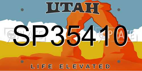 SP35410 Utah License Plate