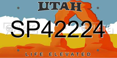 SP42224 Utah License Plate