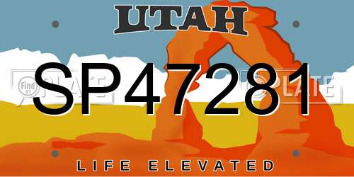 SP47281 Utah License Plate
