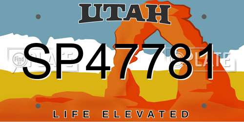 SP47781 Utah License Plate