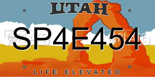 SP4E454 Utah License Plate