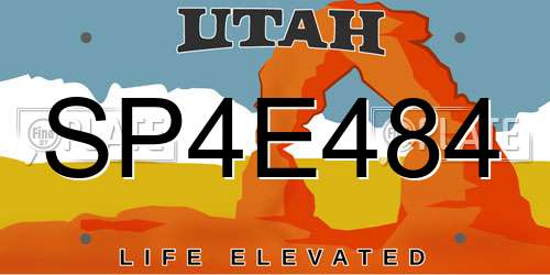 SP4E484 Utah License Plate