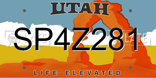 SP4Z281 Utah License Plate