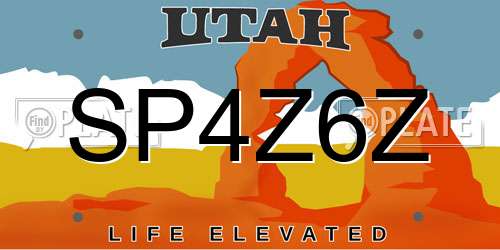 SP4Z6Z Utah License Plate
