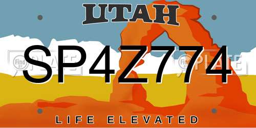 SP4Z774 Utah License Plate