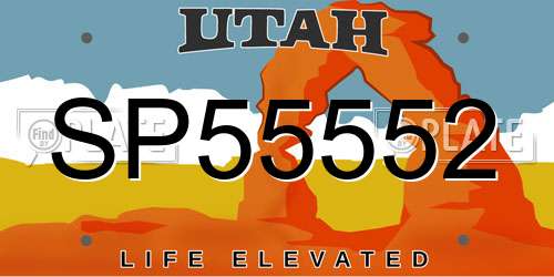 SP55552 Utah License Plate