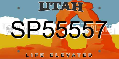SP55557 Utah License Plate