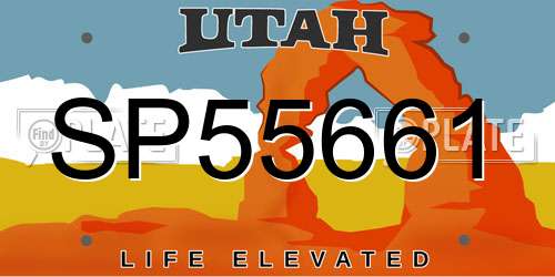 SP55661 Utah License Plate