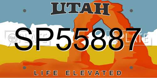 SP55887 Utah License Plate