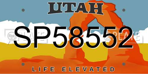 SP58552 Utah License Plate