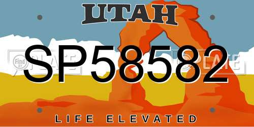 SP58582 Utah License Plate