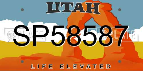 SP58587 Utah License Plate