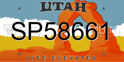 SP58661 Utah License Plate