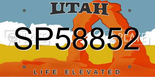 SP58852 Utah License Plate