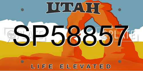 SP58857 Utah License Plate