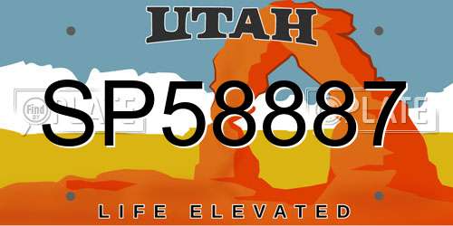 SP58887 Utah License Plate