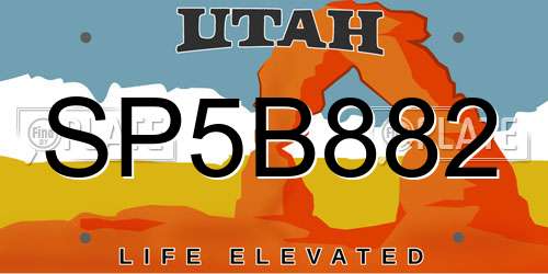 SP5B882 Utah License Plate