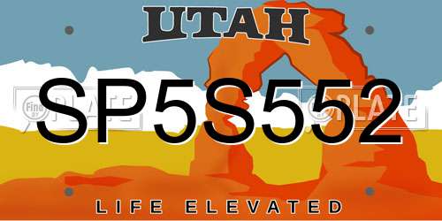 SP5S552 Utah License Plate